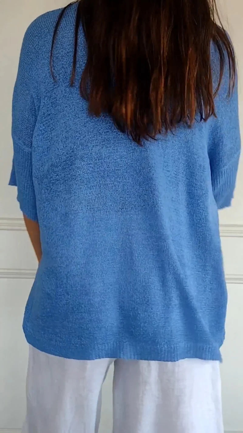 Elin - Knitted top with V-neckline